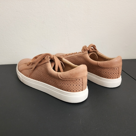 Lucky Brand Laurina Brown Cream Leather Fashion Sneakers Women's Shoes Size 9.5 - Picture 4 of 11